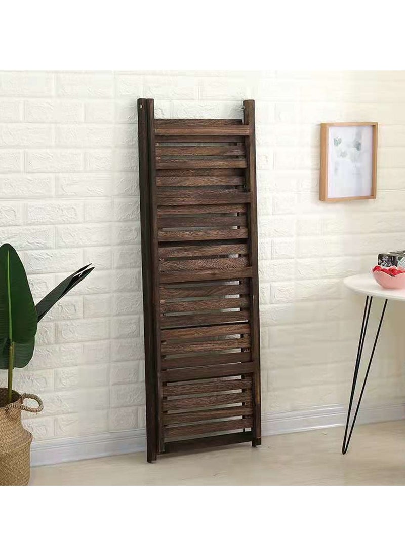 Wooden Foldable Flower Stand Rack Bathroom Stand Brown 42x112x32.5cm