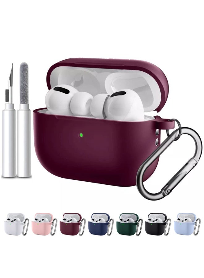 أنيوغرو حافظة سيليكون Anyong Airpods Pro 2، غطاء واقي ناعم مع قلم تنظيف، مقاوم للخدش والانزلاق، مصباح LED أمامي مرئي لأجهزة Apple Airpods Pro 2 Generation (2022) - Image 1