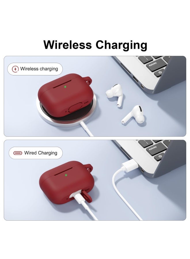 أنيوغرو حافظة سيليكون Anyong Airpods Pro 2، غطاء واقي ناعم مع قلم تنظيف، مقاوم للخدش والانزلاق، مصباح LED أمامي مرئي لأجهزة Apple Airpods Pro 2 Generation (2022) - Image 3