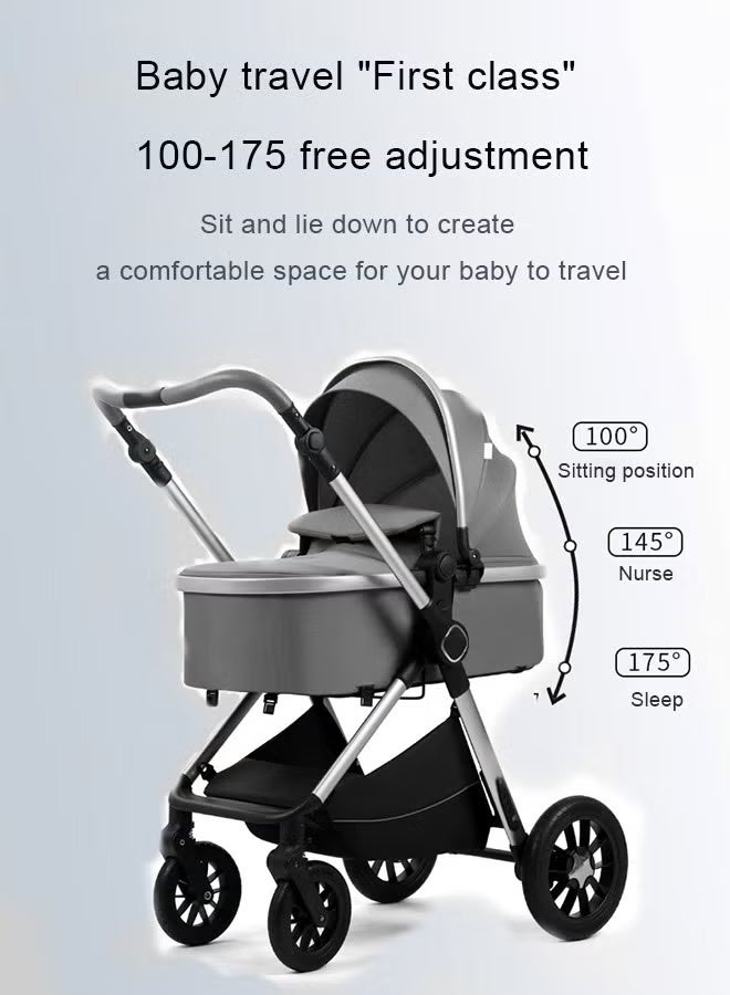 كيديليو عربة أطفال قابلة للتحويل 3 في 1 مع وضع سرير الأطفال - عربة أطفال قابلة للطي لاستكشاف المزيد مع العائلة - عربة أطفال صغيرة مع مقعد عربة قابل للعكس - Image 5