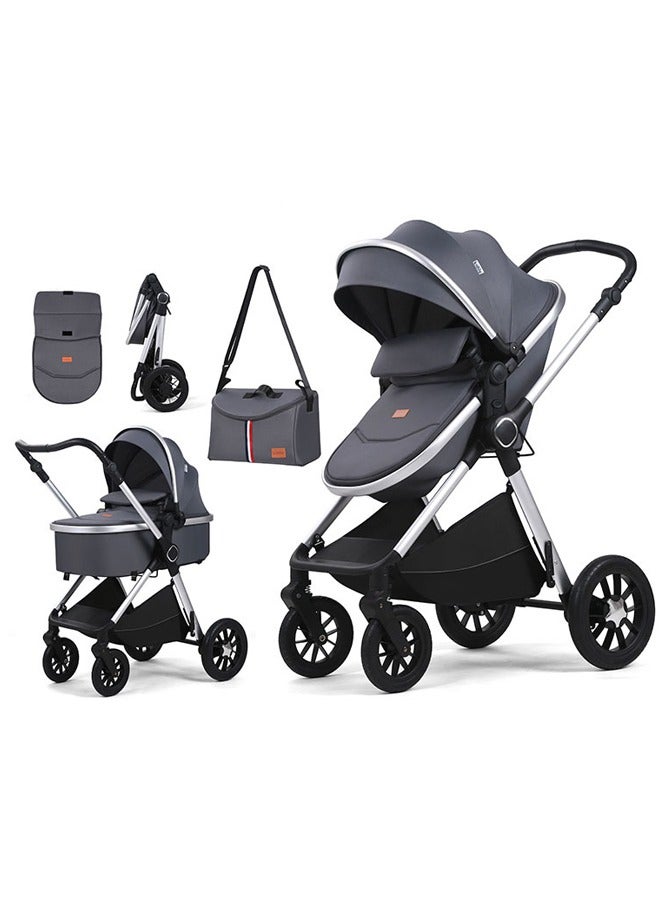 كيديليو عربة أطفال قابلة للتحويل 3 في 1 مع وضع سرير الأطفال - عربة أطفال قابلة للطي لاستكشاف المزيد مع العائلة - عربة أطفال صغيرة مع مقعد عربة قابل للعكس - Image 1