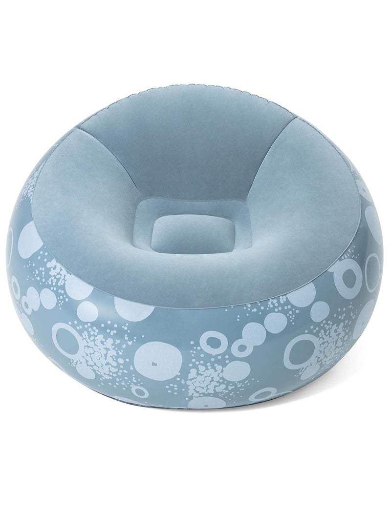 بست واي كرسي هوائي قابل للنفخ، وسادة واقفة، للاستخدام الداخلي والخارجي، مناسب للأطفال والكبار، مقاس 112×112×66 سم (75052) (أزرق) - Image 1