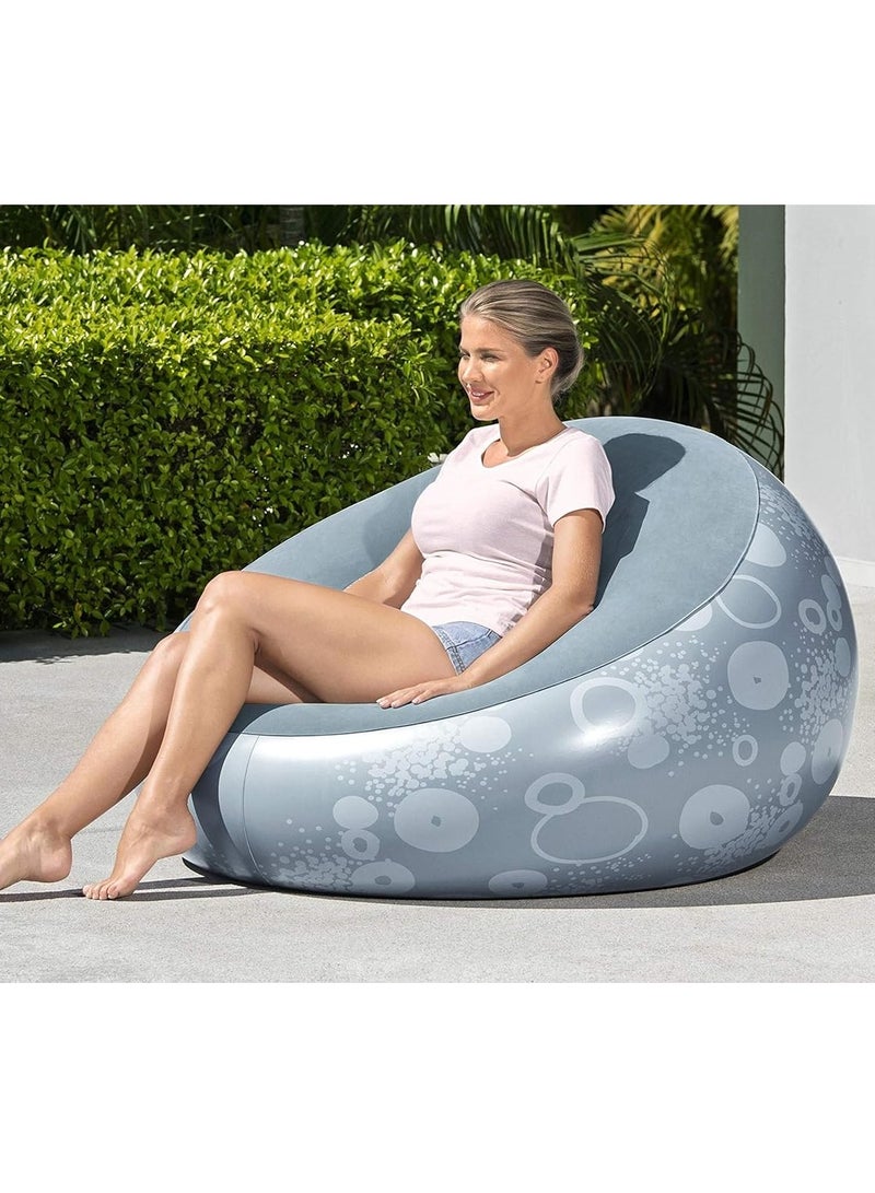 بست واي كرسي هوائي قابل للنفخ، وسادة واقفة، للاستخدام الداخلي والخارجي، مناسب للأطفال والكبار، مقاس 112×112×66 سم (75052) (أزرق) - Image 2