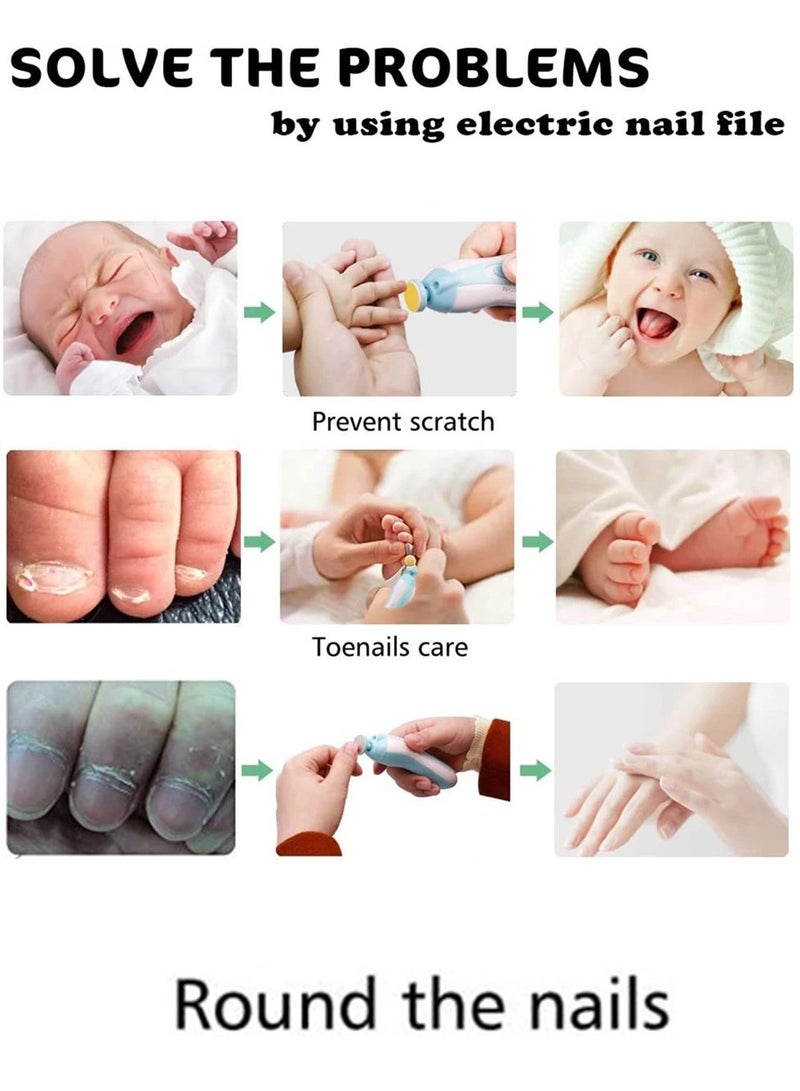 Ump Baby Nail Trimmer Electric, Safe 6 in 1 Baby Nail File Clippers with LED Light, Rechargeable, Whisper-Quiet Infant Grooming Kit Manicure Set for Newborn Toddler Toes and Fingernails - Image 5