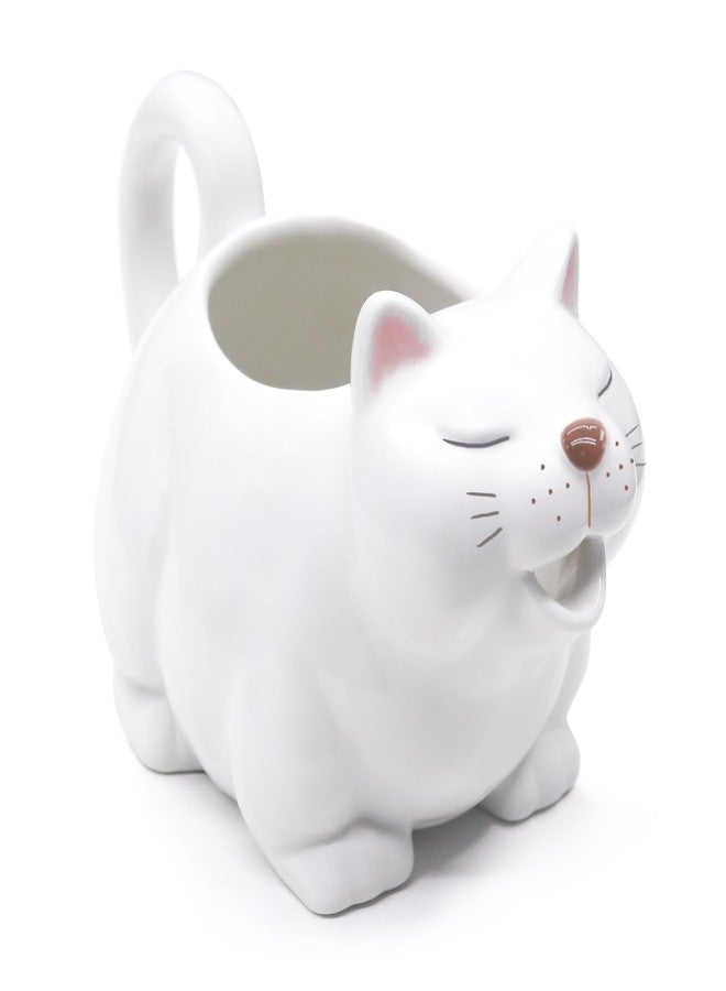 RAISLY Ceramic Gravy Boat, 23oz Cute Cat Sauce Jug with Smooth Handle - Perfect for Salad Dressing, Broth, Cream, Milk - Unique Artwork for Your Kitchen - Image 1