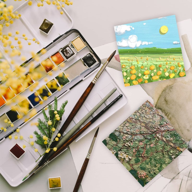 FSWCCK 10 Pcs 6x6 Wood Panel Boards, Unfinished Wood Canvas Wooden for Crafts, Painting Canvas, DIY Art Projects, Pouring, Arts Use with Oils, Acrylics - Image 5