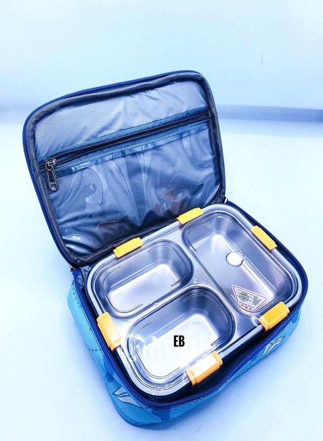 ECHO BOOMERS حقيبة غداء متوسطة الحجم معزولة حرارياً من إيكو بومرز، بنقشة صيفية وردية، مزودة بجيوب متعددة بسحّاب. - Image 3