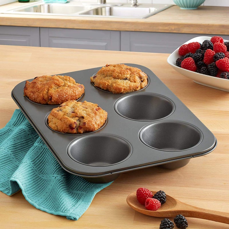 IVAR Muffin Cup Cake Tray for 6 Muffins Bakeware Baking in Microwave Oven 6 Cavity Grid Mould Non Stick Bakeware Cake Easy to Clean - Image 4