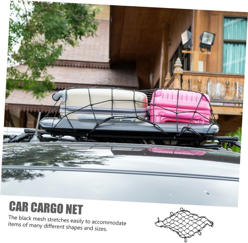 ULTECHNOVO Thread Cargo Net for Car and Motorcycle Adjustable Mesh Luggage Organizer for Trunk and Backseat Storage Fits Vehicles Easy Installation Included Hooks - Image 2