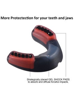 SYOSI Sports Mouthguard for Soccer, Basketball, Lacrosse, Field Hockey, Mixed Martial Arts, Boxing, Jiu-Jitsu, Breathable Mouthguard for Adults and Teens White/Black + Black/Red  - Image 5