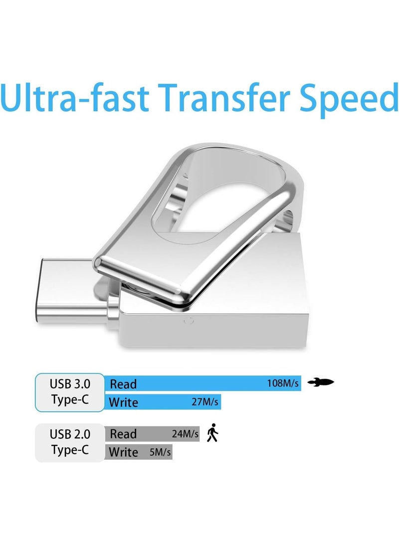 INSIJAM Flash Drive 64GB USB C Flash Dual Drive Type-C Dual Interface USB 3.0 Memory Stick Flash Drive with Keyhole for Mobile Phones And Computers - Image 4