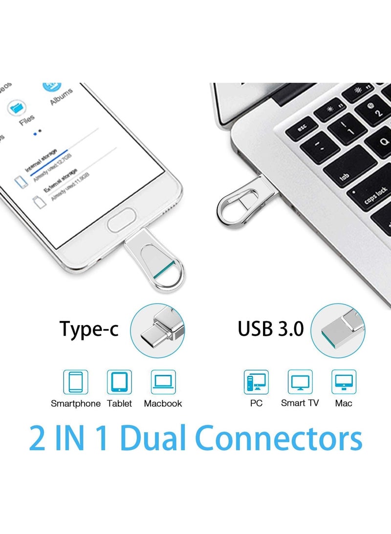 INSIJAM Flash Drive 64GB USB C Flash Dual Drive Type-C Dual Interface USB 3.0 Memory Stick Flash Drive with Keyhole for Mobile Phones And Computers - Image 5