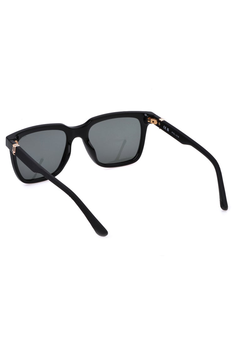 POLICE - Men's Square Shape   Sunglasses SPLN34M54Z42Y - Lens Size: 54 Mm - Total Shiny Black - Image 1