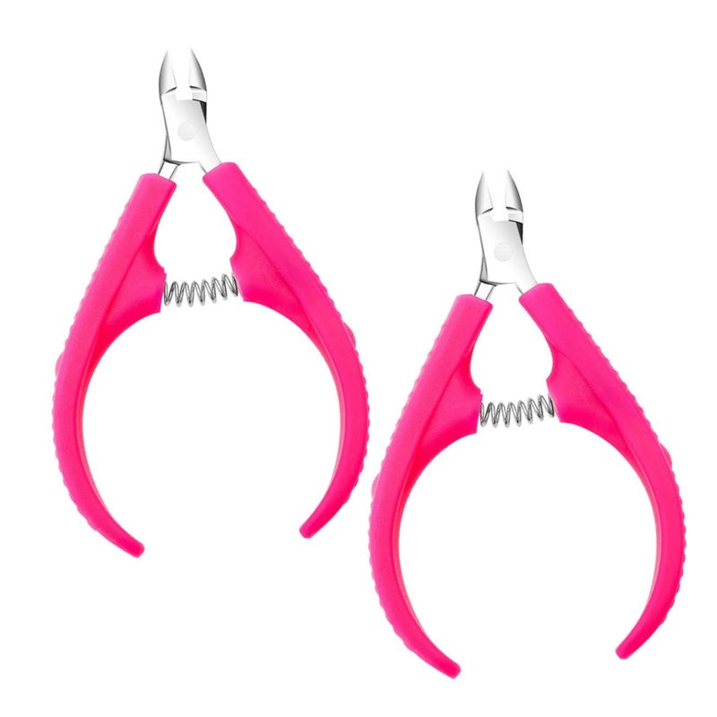 2Pcs Stainless Steel Cuticle Remover Set Manicure Pedicure Nail Groove Nipper - Image 2