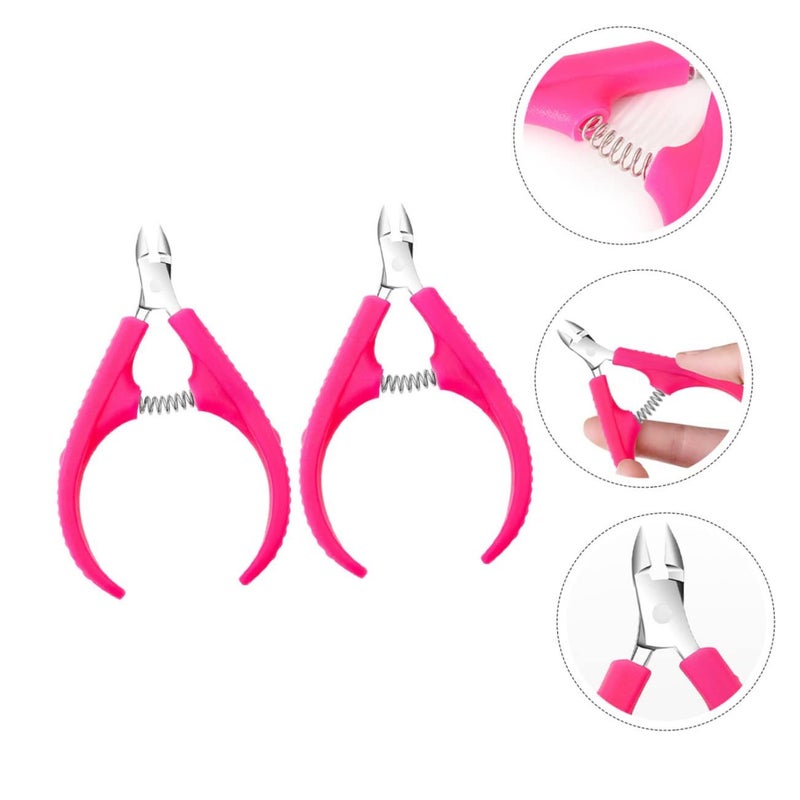 2Pcs Stainless Steel Cuticle Remover Set Manicure Pedicure Nail Groove Nipper - Image 4