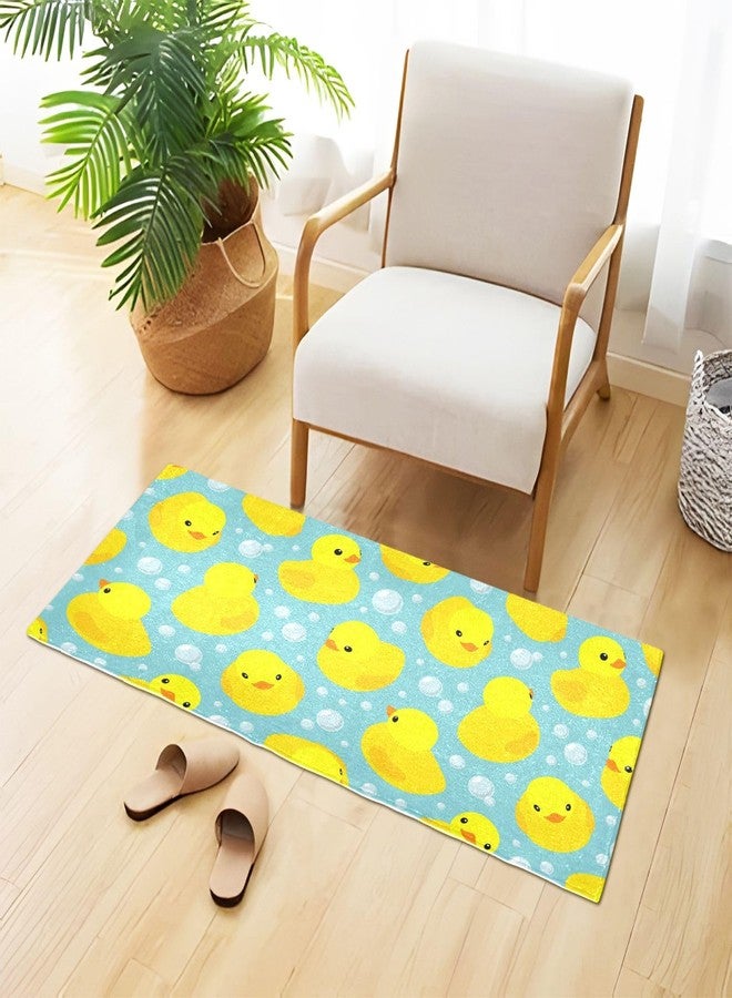 OTVEE Yellow Rubber Ducks Bathroom Rug Mat 39x20in, Extra Soft Comfortable Bath Rugs, Non-Slip Plush Shaggy Bath Carpet, Bath Mats for Bathroom Floor, Tub and Shower - Image 1