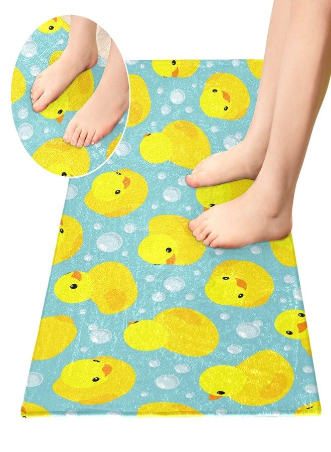 OTVEE Yellow Rubber Ducks Bathroom Rug Mat 39x20in, Extra Soft Comfortable Bath Rugs, Non-Slip Plush Shaggy Bath Carpet, Bath Mats for Bathroom Floor, Tub and Shower - Image 2