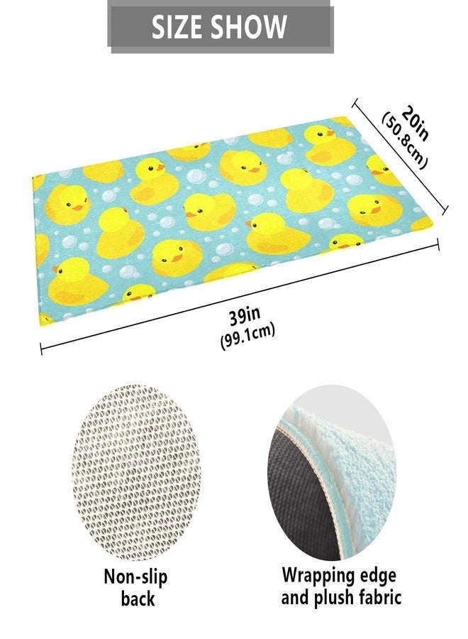 OTVEE Yellow Rubber Ducks Bathroom Rug Mat 39x20in, Extra Soft Comfortable Bath Rugs, Non-Slip Plush Shaggy Bath Carpet, Bath Mats for Bathroom Floor, Tub and Shower - Image 3