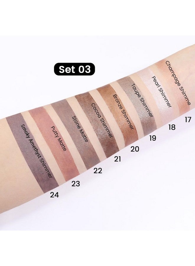 evpct 8Pcs Cream Eye Shadow Brightener Sticks Set for Eyes, Champagne Pearl Taupe Bronze Cocoa Stone Putty Smoky Amethyst Shimmer Matte Pencil Eye shadow Applicator Stick Palette Makeup Waterproof 03 - Image 5
