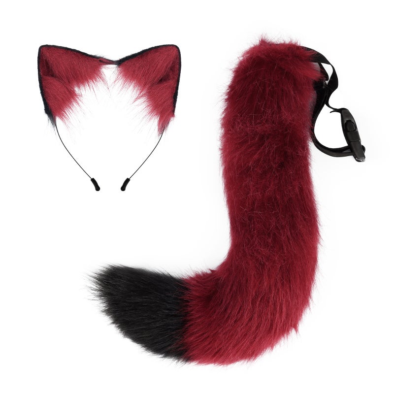 Generic New Halloween Fox Tail Headband Adjustable Plush Ears Cosplay Customizable color size - Image 1