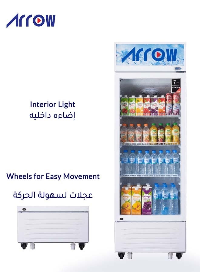 Arrow 243-Liters, Single Door Display Refrigerator With 7 Years Compressor Warranty, Interior Light, Mechanical Temperature Control, Fan Cooling, and Inside Condenser White colour-RO-250SCK - Image 2