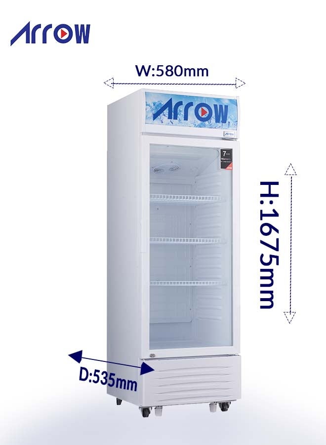 Arrow 243-Liters, Single Door Display Refrigerator With 7 Years Compressor Warranty, Interior Light, Mechanical Temperature Control, Fan Cooling, and Inside Condenser White colour-RO-250SCK - Image 5