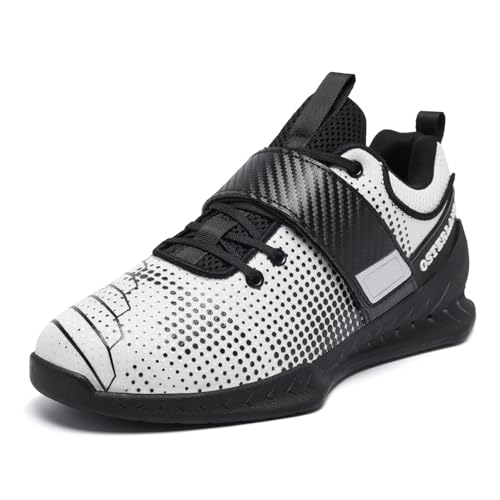 Osterland Weightlifting Shoes: High-Performance Footwear for Gym Powerlifting, Specifically Designed for Heavy Lifting, Deadlifting, Weight Training, Squat Shoes for Men Women Black/White - Image 3