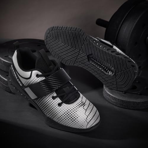 Osterland Weightlifting Shoes: High-Performance Footwear for Gym Powerlifting, Specifically Designed for Heavy Lifting, Deadlifting, Weight Training, Squat Shoes for Men Women Black/White - Image 2