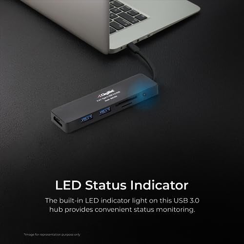 Digitek® (DUH 005) 5-in-1 Type C USB Hub 3.0 with Ultra HD HDMI, USB 3.0/2.0 Ports, SD/TF Card Readers, 5Gbps Data Transfer, for PC, MacBook, iMac, XPS, Flash Drives & Windows/Mac/Linux Compatible - Image 5