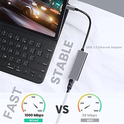DTECH 3 Port USB to Ethernet Adapter USB 30 Hub 101001000 mbps Gigabit Wired Network Cable Converter for Laptop Notebook Desktop Computer Keyboard Router Modem Internet - Image 3