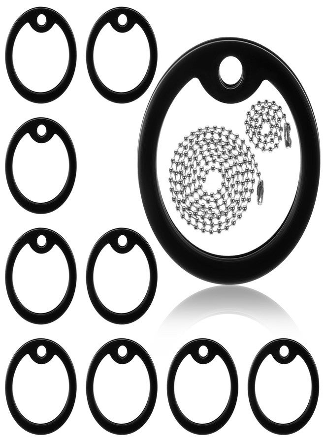 simarro 10-Pack Dog Tag Silencer, Black Dog Tag Silencer, Silicone Rubber ID Protector with Two Chains, Suitable for Authentic ID Tags Rubber Can Reduce Noise and Protect The Tags - Image 1