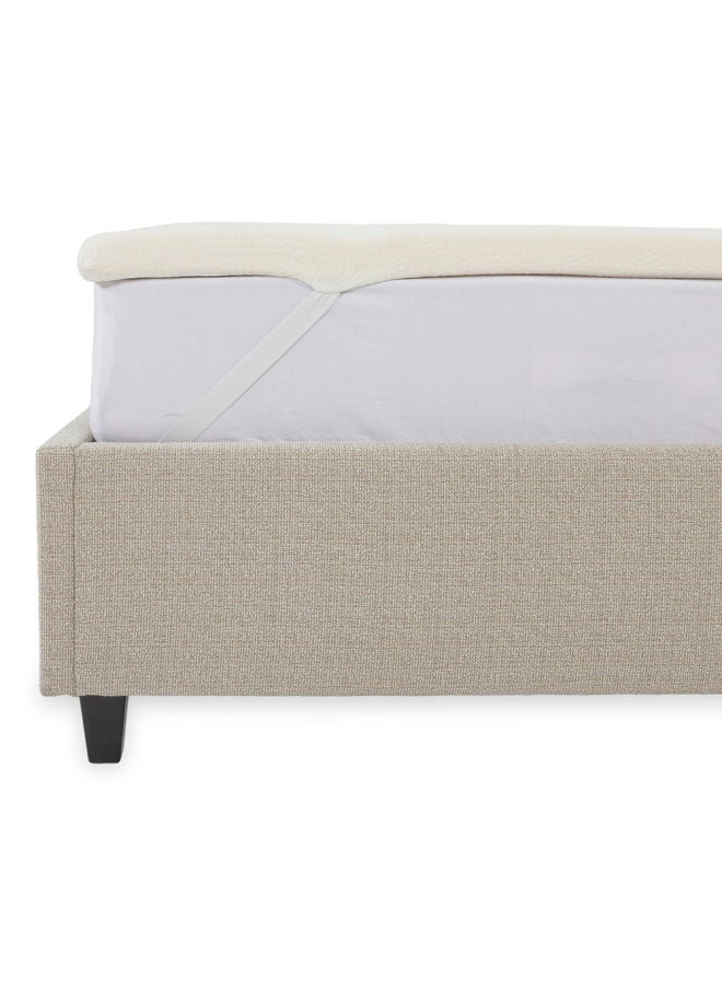 homes r us - Memory Foam Mattress Topper, White - 120X200 Cm - Image 1