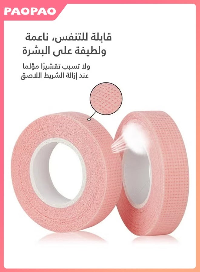 Pao pao 2 Rolls Lash Tape for Eyelash Extensions, Breathable Silicone Micropore Makeup Tape, Easy Tear Adhesive Tape for Different Skin and Makeup Artists (Pink) - Image 3