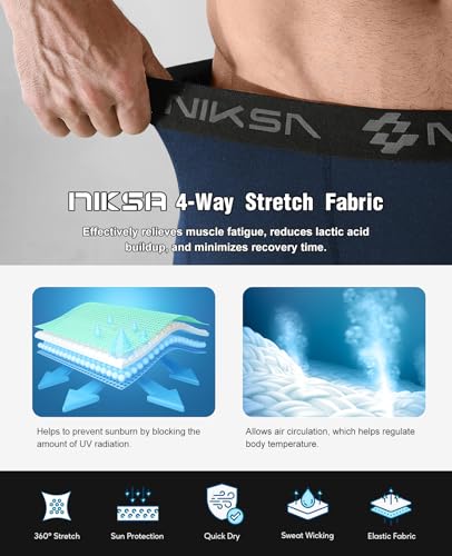Niksa 2/4 Pack Compression Shorts Men with Pocket, Spandex Running Shorts Sport Athletic Workout Performance Underwear - Image 5