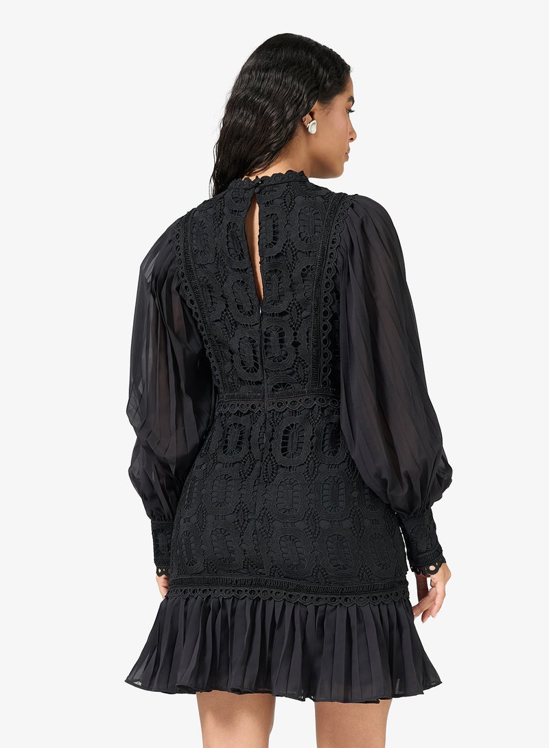 YAS Lace Detail Cuff Sleeve Mini Dress - Image 2