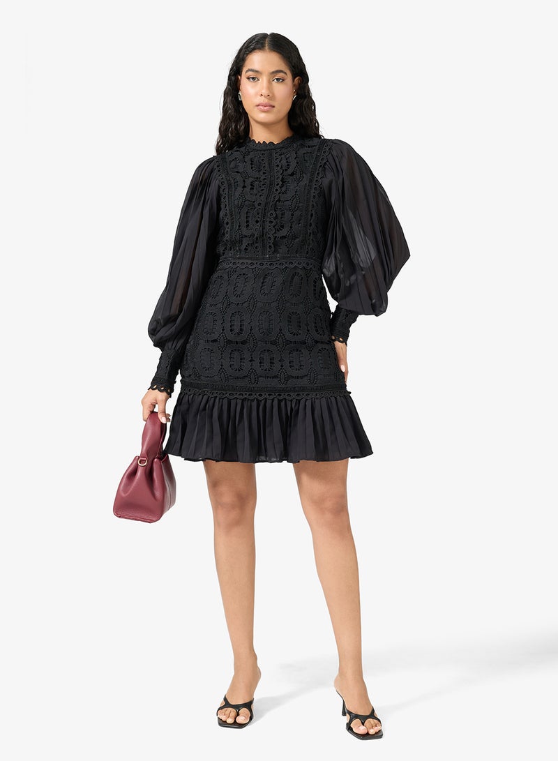 YAS Lace Detail Cuff Sleeve Mini Dress - Image 4