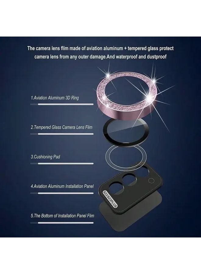 Pink Glitter Lens Protector Film For Samsung Galaxy S25 Ultra Scratch Resistant Camera Guard - Image 3