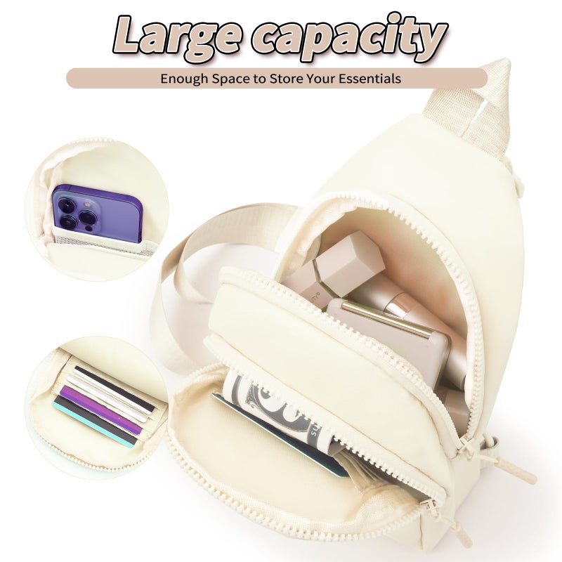 Fystdtote Birthday Gift for 5 6 7 8 9 10 11 12 13 14 15 16 Year Old Girls Fanny Pack Crossbody Bags for Women,Cute Trendy Stuff - Cream,A - Image 3