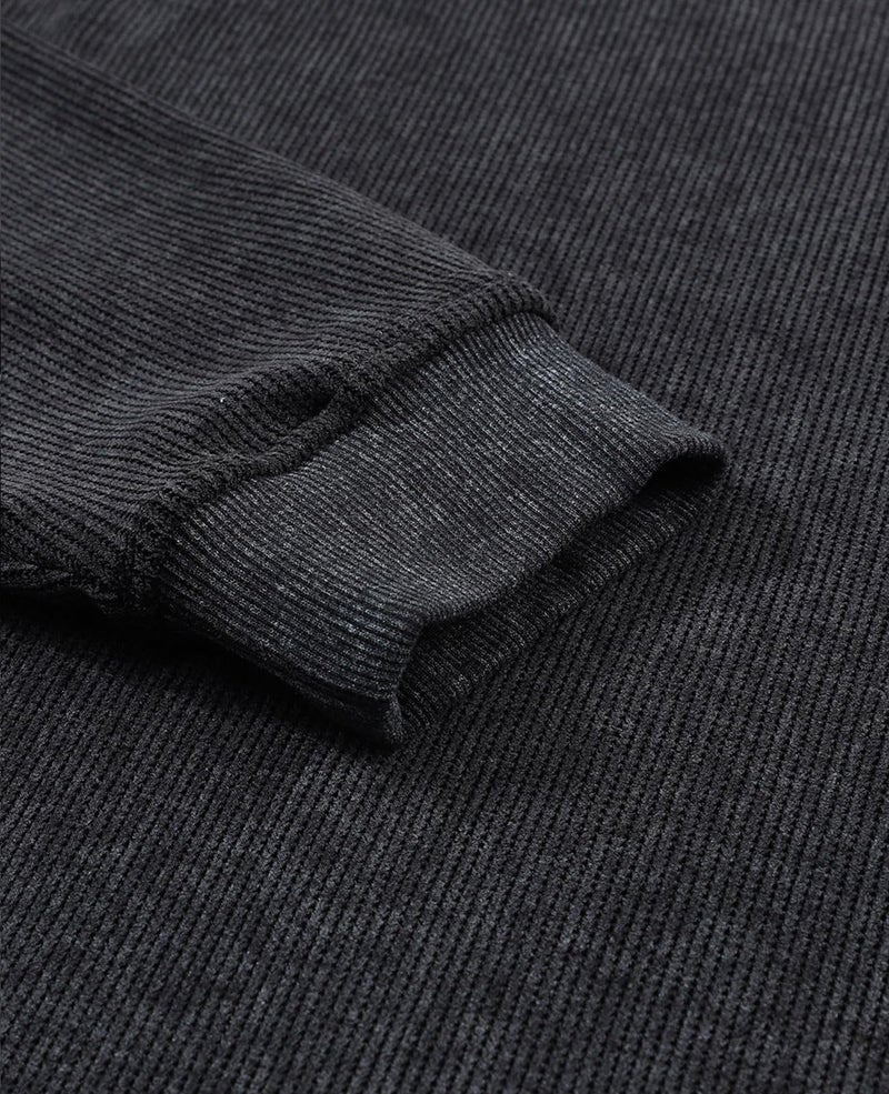 SELINK Womens Crewneck Oversized Corduroy Corded Sweatshirt Long Sleeve Casual Pullover Tops Gray XOXO-M - Image 5