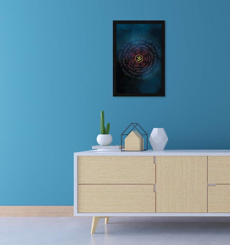 ArtX OM Namah Shivaya Framed Painting, Wall Art Painting, Synthetic Wood, 12.5X18.5 inches, Multicolour, Set of 1 - Image 5