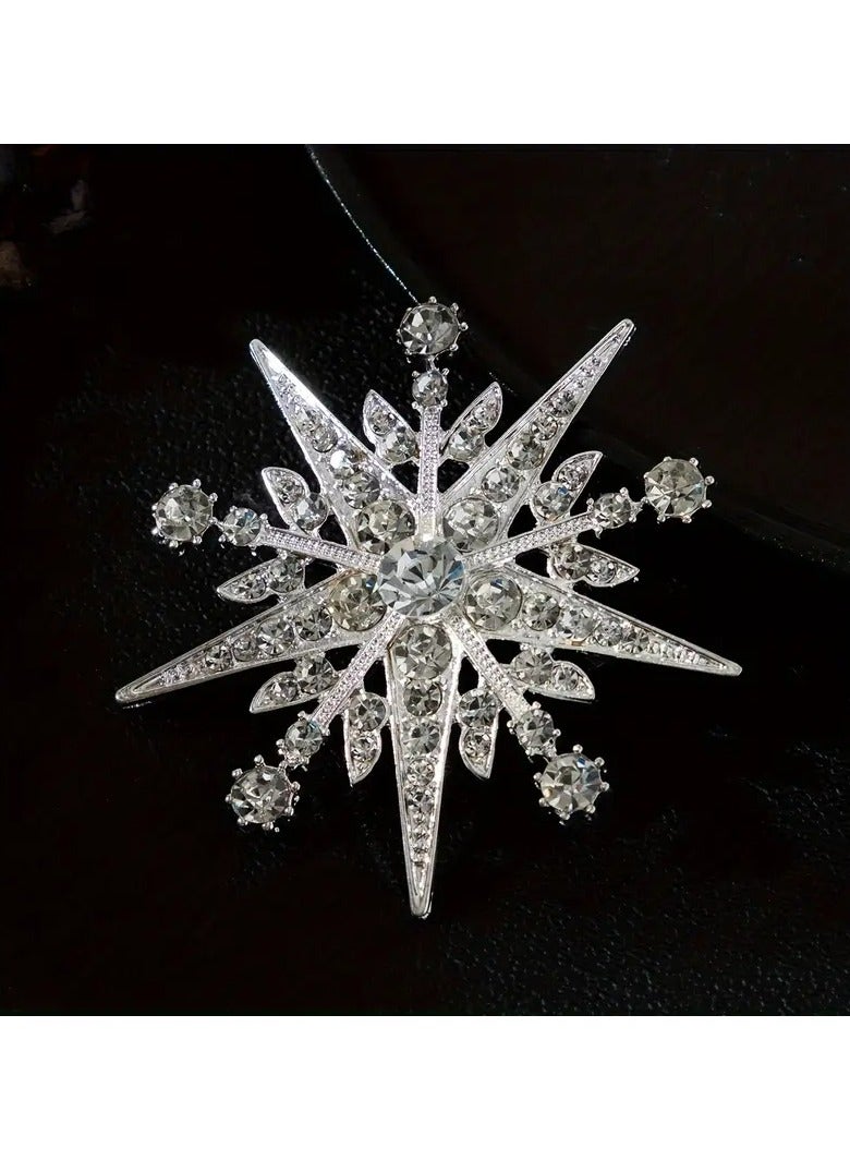 Goolsky 1pc-High-end Luxury Eight-pointed Star Alloy with Water Brooch for Men and Women's Clothing Suit Pins High-grade Accessories  - Image 2