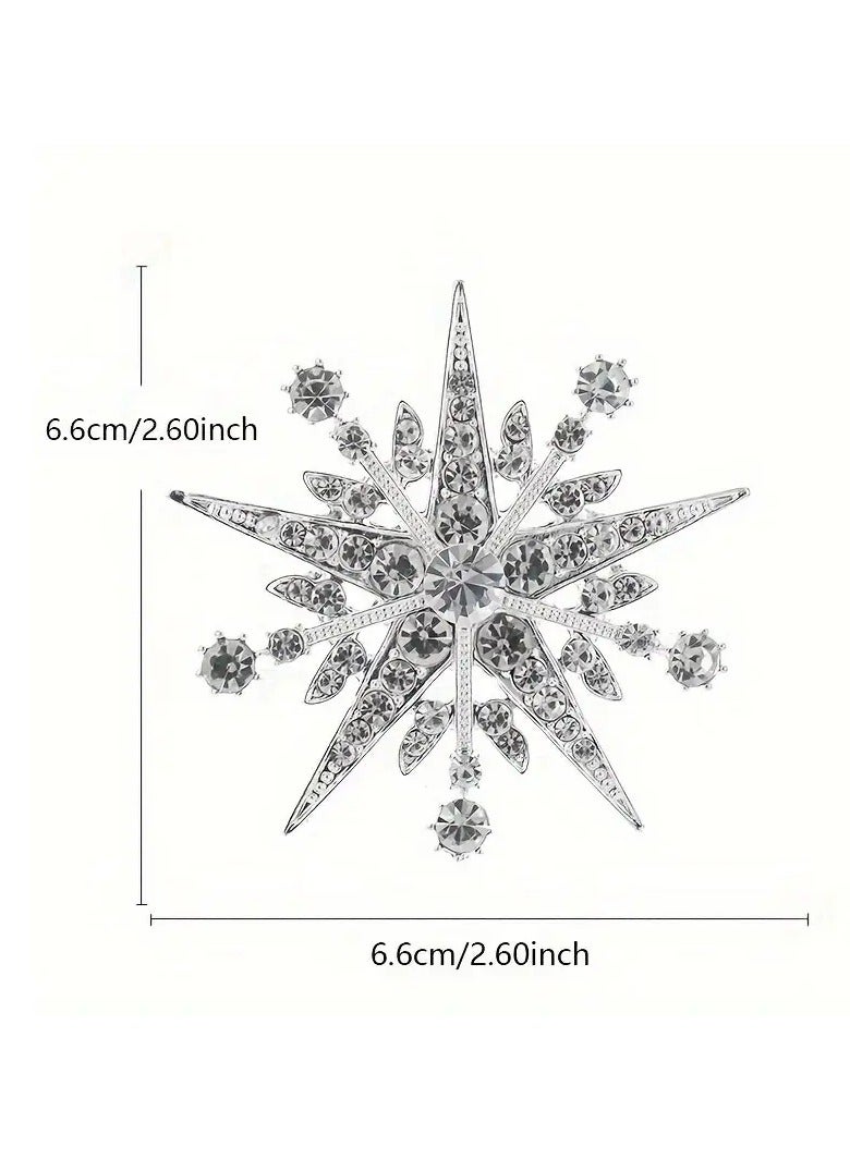 Goolsky 1pc-High-end Luxury Eight-pointed Star Alloy with Water Brooch for Men and Women's Clothing Suit Pins High-grade Accessories  - Image 3
