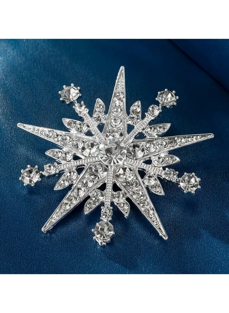 Goolsky 1pc-High-end Luxury Eight-pointed Star Alloy with Water Brooch for Men and Women's Clothing Suit Pins High-grade Accessories  - Image 4