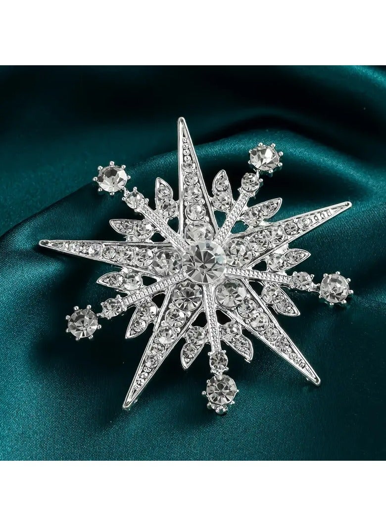 Goolsky 1pc-High-end Luxury Eight-pointed Star Alloy with Water Brooch for Men and Women's Clothing Suit Pins High-grade Accessories  - Image 5