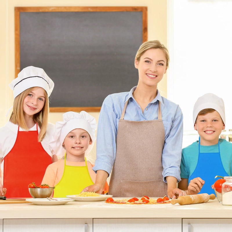 PLULON 15 Pcs Kids Apron Painting Aprons  Kids Aprons for Painting Red Apron Art Apron Smocks Bulk for Art Activity Craft Home Kitchen Classroom Party Supplies - Image 4