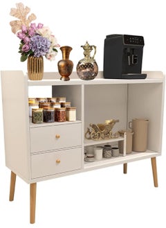 AGD Console Table, Coffee Storage Cabinet, Entryway Side Cabinet, with Open Storage Shelves, for Kitchen Dining Room, Living Room, Office  - Image 1