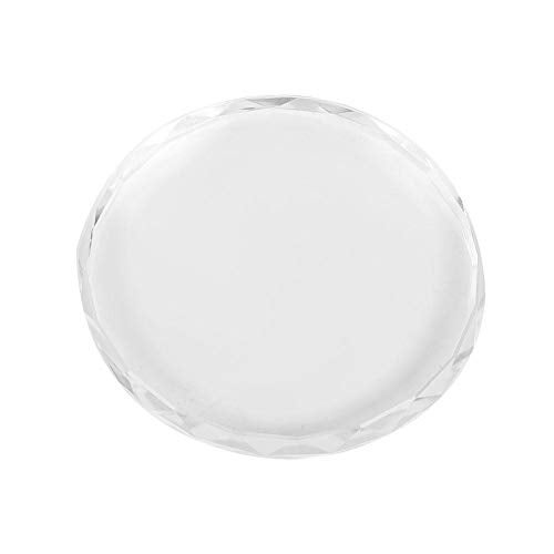 Sonew Nail Art Palette Makeup Palette Glass Nail Art Palette Nail Art Display Cosmetic Mixing Tools Nail Art Painting Color Toning Glass DIY Tool Drawing Color Dish Glue Holder(Round glass sheet 02) - Image 1