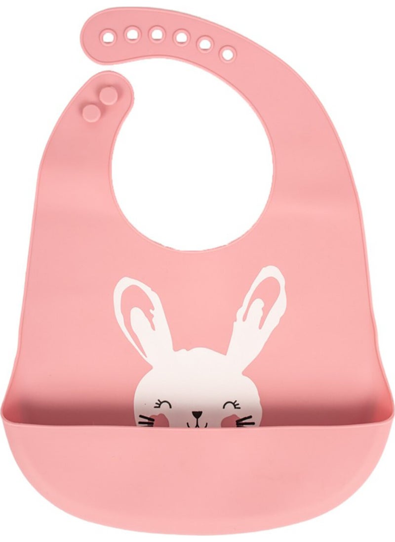 Sevi Bebe Silicone Adjustable Baby Bib 0-24 Months Pink 