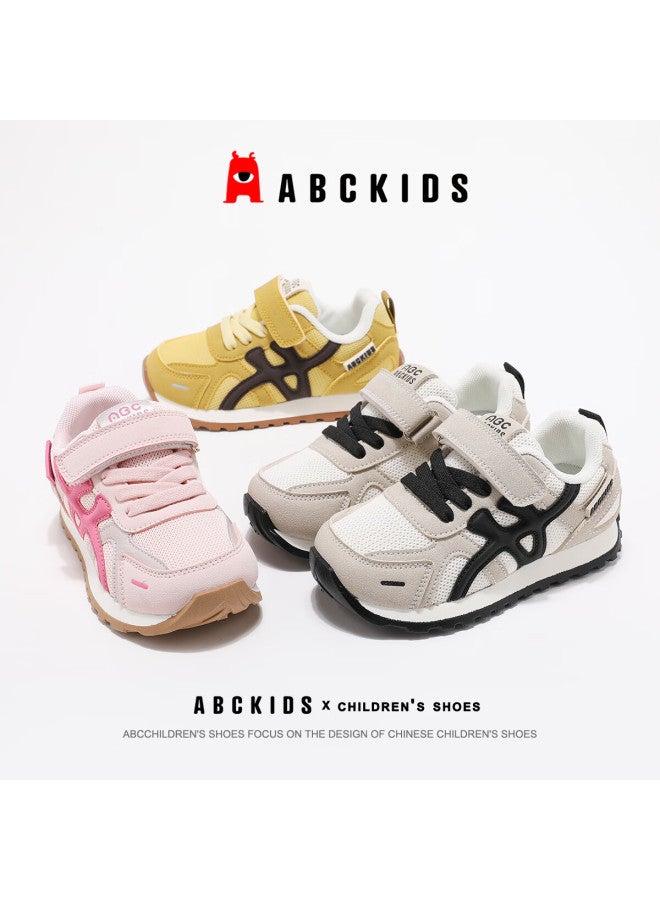Abc Kids Autumn Kids Running Shoes Boys Girls Breathable Mesh Casual Sneakers Black/white Gray Size 27 - Image 1