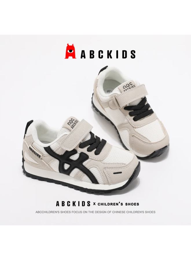 Abc Kids Autumn Kids Running Shoes Boys Girls Breathable Mesh Casual Sneakers Black/white Gray Size 27 - Image 4